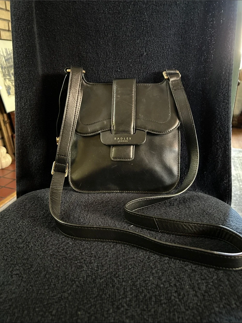Radley London Leather Crossbody with Dog Charm & Magnetic Closure